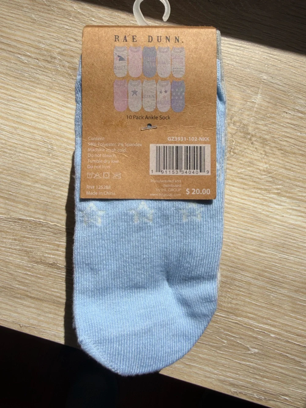 Women’s Rae Dunn Cream, Pink & Blue Magical Themed 10 Pack Ankle Socks. Size M/L